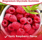 Friymbex Sugar-Free Magnesium Glycinate Gummies - Raspberry Flavor, Pectin-Based, 60 Count
