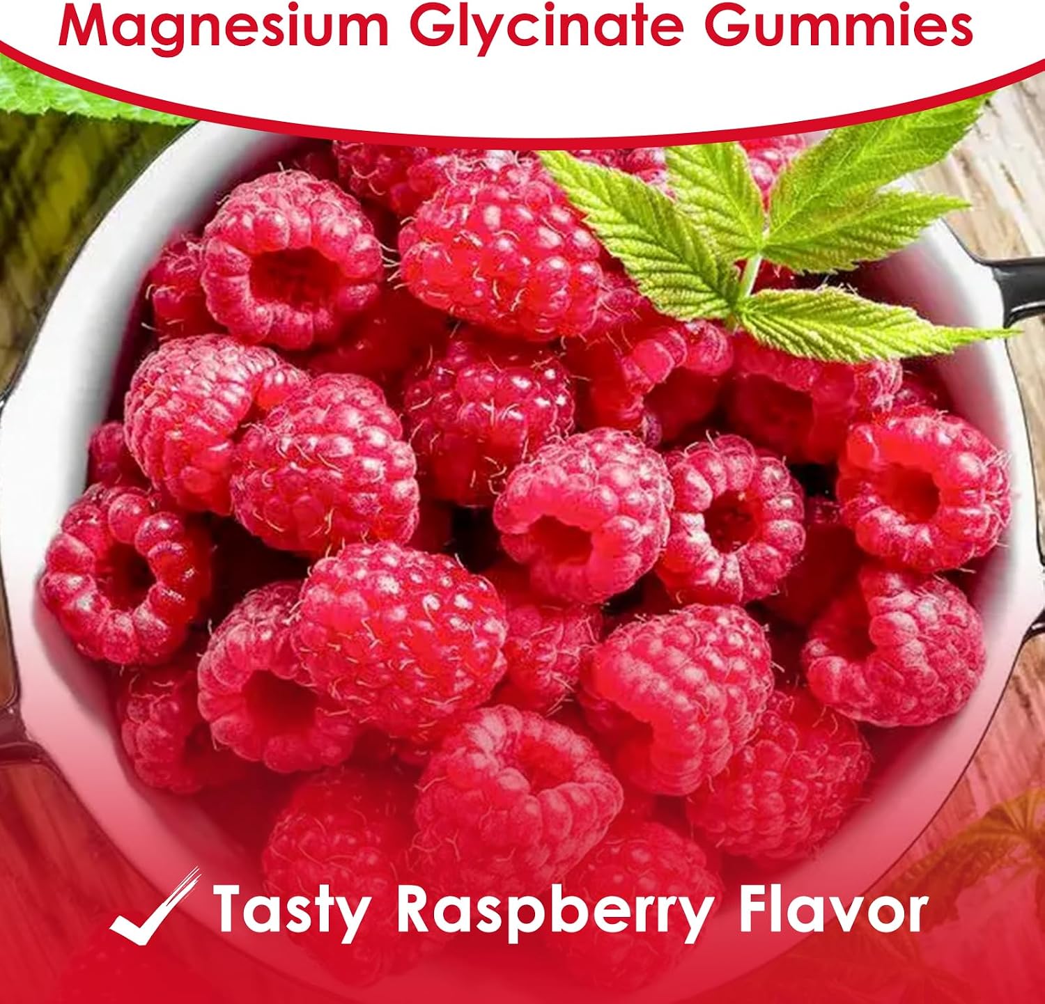 Friymbex Sugar-Free Magnesium Glycinate Gummies - Raspberry Flavor, Pectin-Based, 60 Count